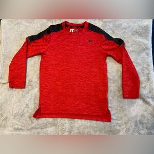 Russell Athletic Red Long Sleeve Kids Tee with Black Details
